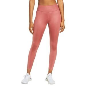 New! Nike One Tight Fit Dri-Fit Coated Mid Rise 7/8 Leggings
